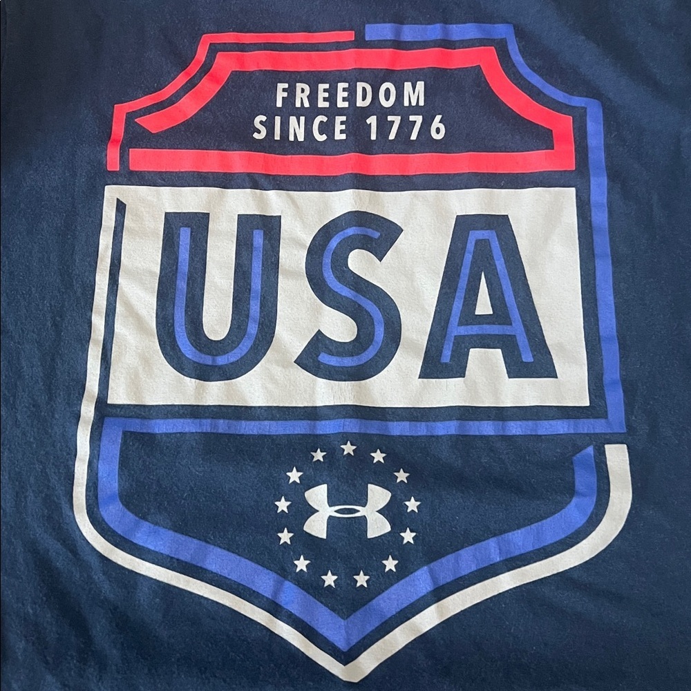 Under Armour USA Graphic Short Sleeve Tshirt Blue Size Small